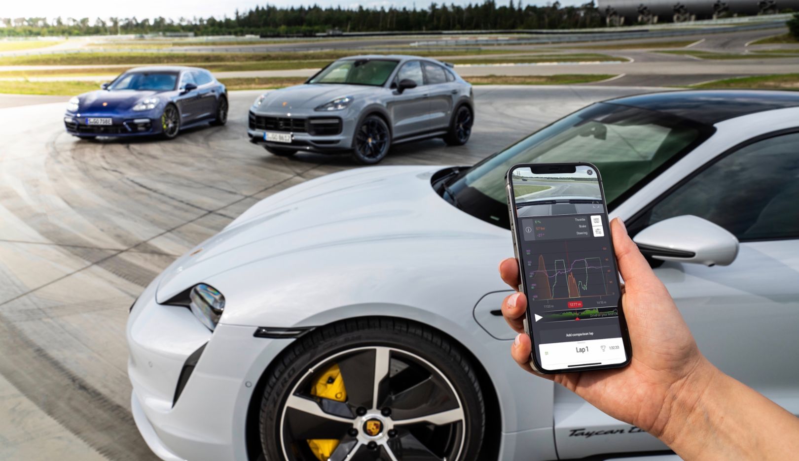 La aplicación Porsche Track Precision ya está disponible para el Panamera, el Cayenne y el Taycan