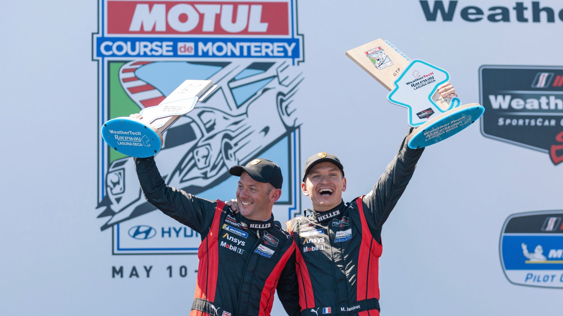 Nick Tandy (UK), Mathieu Jaminet (F), Porsche Penske Motorsport (#6) (l-r), Laguna Seca, 2024, Porsche AG