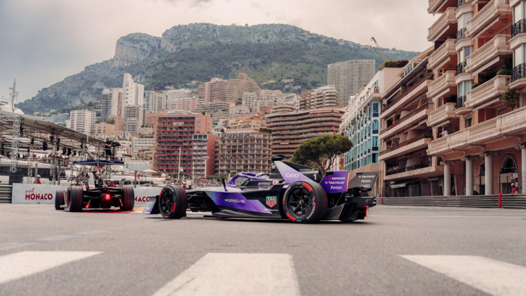Pascal Wehrlein, Porsche 99X Electric (nº 1), 1ª carrera del E-Prix de Mónaco, 2025, Porsche AG