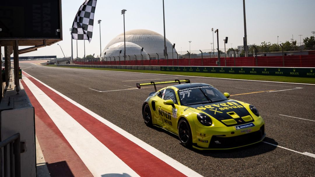 Japanese rookie Taichi Watarai dominates opening round of Porsche Carrera Cup Middle East in Bahrain