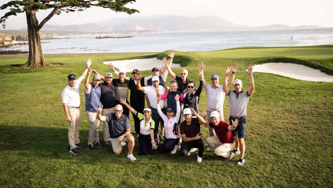 Porsche Golf Circle, Alle Teilnehmerinnen und Teilnehmer auf dem Pebble Beach Golf, 2023, Porsche AG