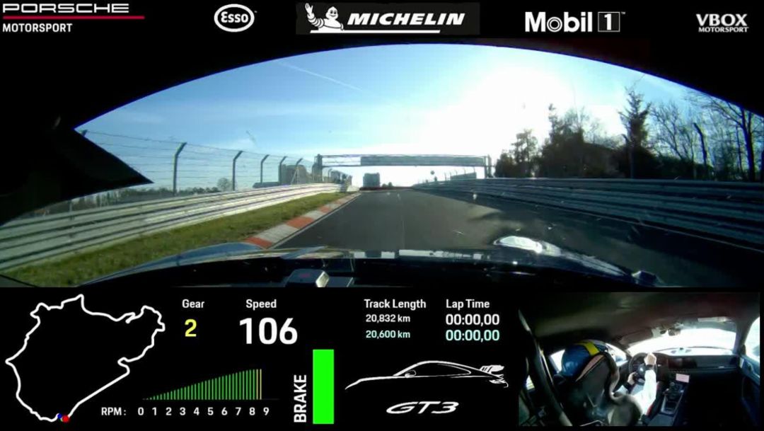 A bordo: El nuevo Porsche 911 GT3 bate el récord del Nordschleife con un tiempo de 6:56.294 minutos