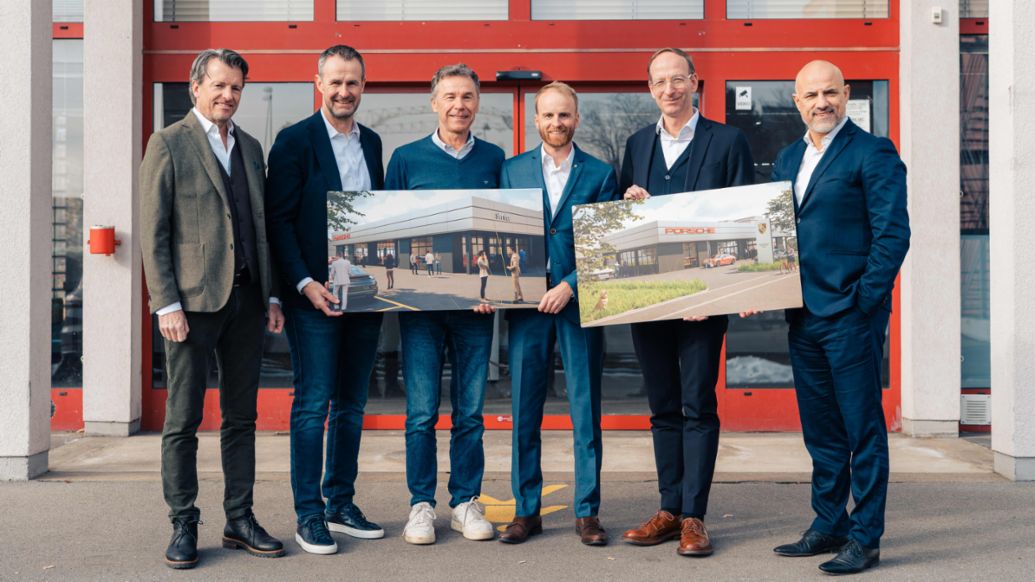 Kaspar Etter, Michael Roth, Aurel Toth, Andr&eacute; Sager, Holger Gerrmann, Roberto De Prisco, Porsche Approved &amp; Service Zentrum Luzern, 2026, Porsche Schweiz AG