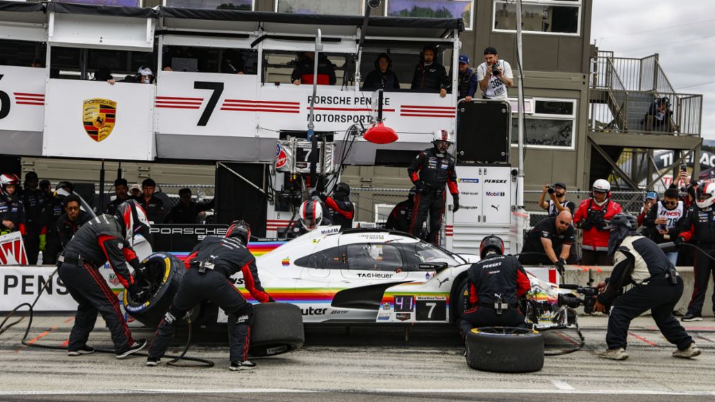 Porsche 963, Porsche Penske Motorsport (n&ordm; 7), Julien Andlauer (FRA), Felipe Nasr (BRA), Laguna Seca, campeonato IMSA, 2026, Porsche AG