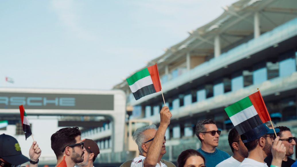 Moment of National Pride, Yas Marina Circuit, Abu Dhabi, 2026, Porsche Middle East
