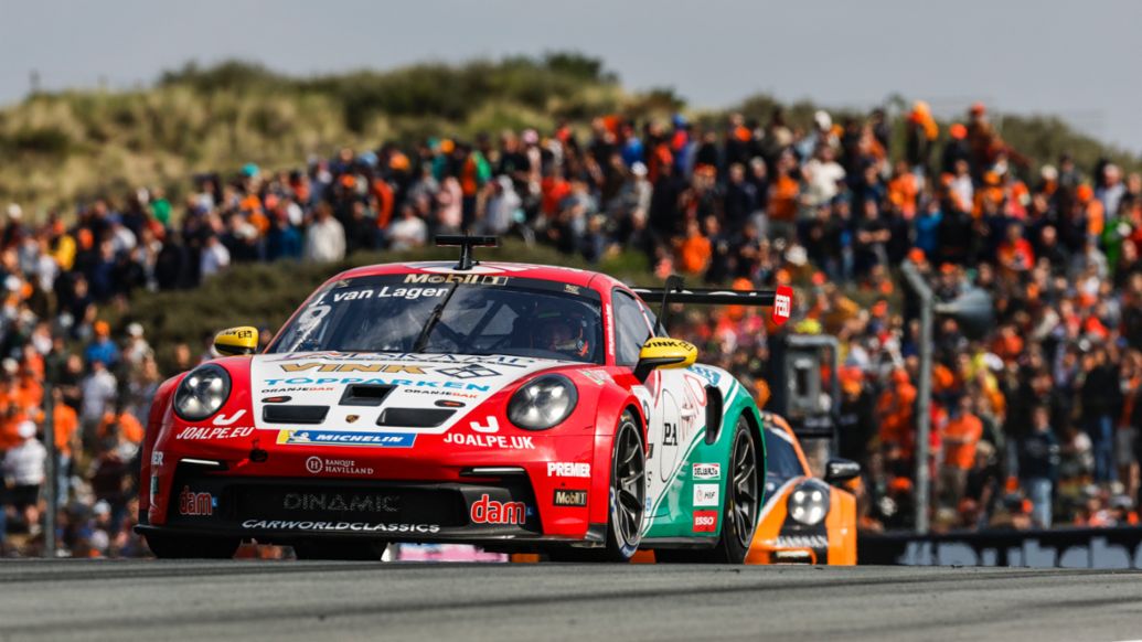Jaap van Lagen (NL), Porsche 911 GT3 Cup, Dinamic Motorsport (#9), Zandvoort, Porsche Mobil 1 Supercup, 2024, Porsche AG