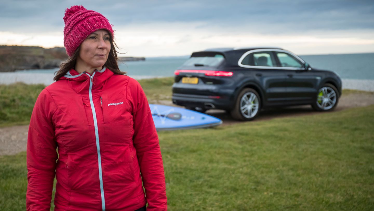 Sian Sykes, eco-warrior, Cayenne E-Hybrid, 2019, Porsche AG 