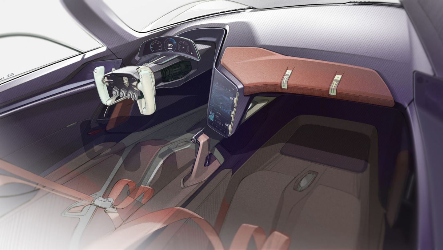 Design Sketch, Porsche Mission X, 2023, Porsche AG