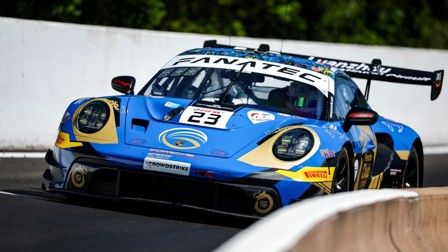Porsche 911 GT3 R, Phantom Global Racing (#23), Joel Eriksson (S), Jaxon Evans (NZ), Thomas Preining (A), 24h Spa-Francorchamps, Belgium, 2024, Porsche AG