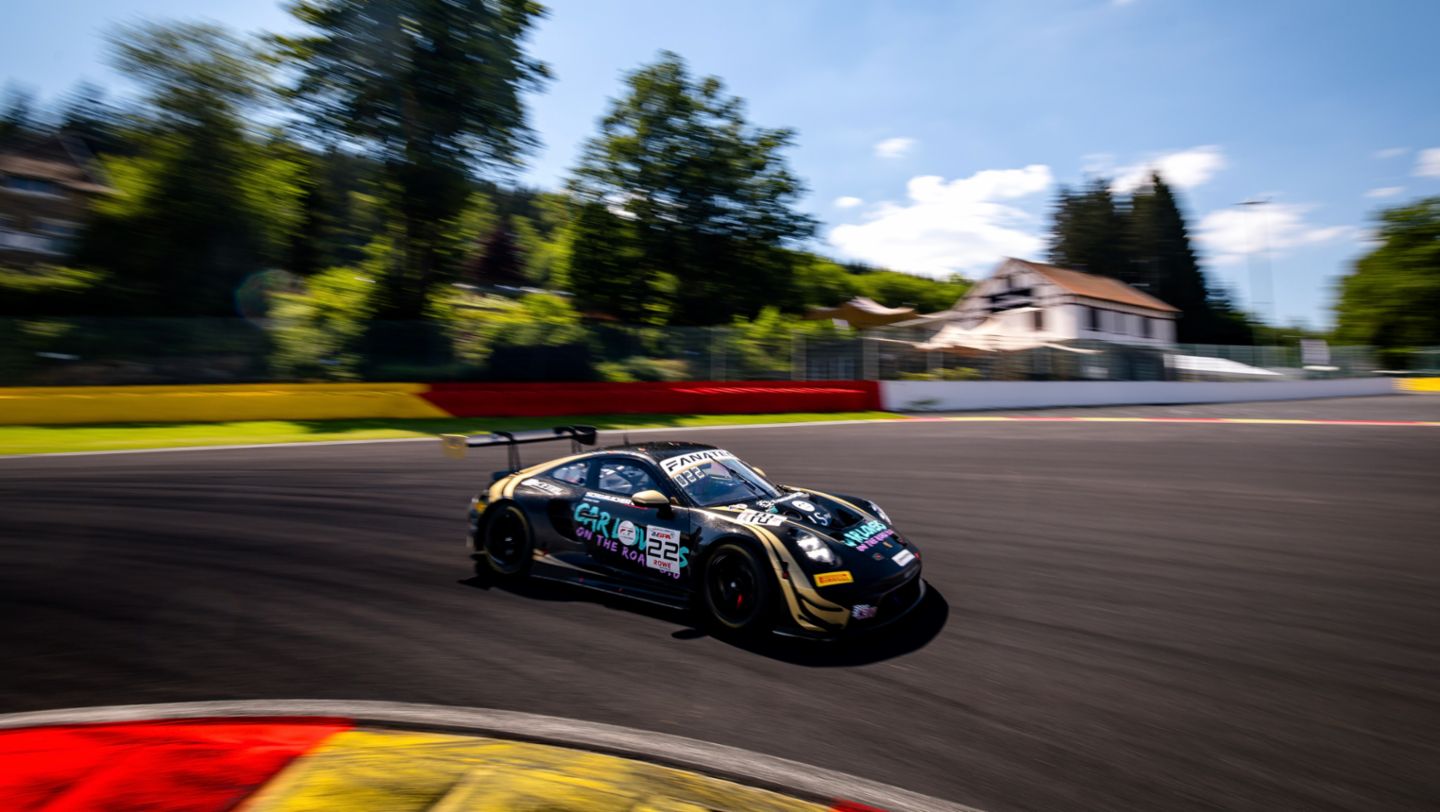 Porsche 911 GT3 R, Schumacher CLRT (#22), Dorian Boccolacci (F), Ayhancan Güven (TR), Laurin Heinrich (D), 24h Spa-Francorchamps, Belgium, 2024, Porsche AG