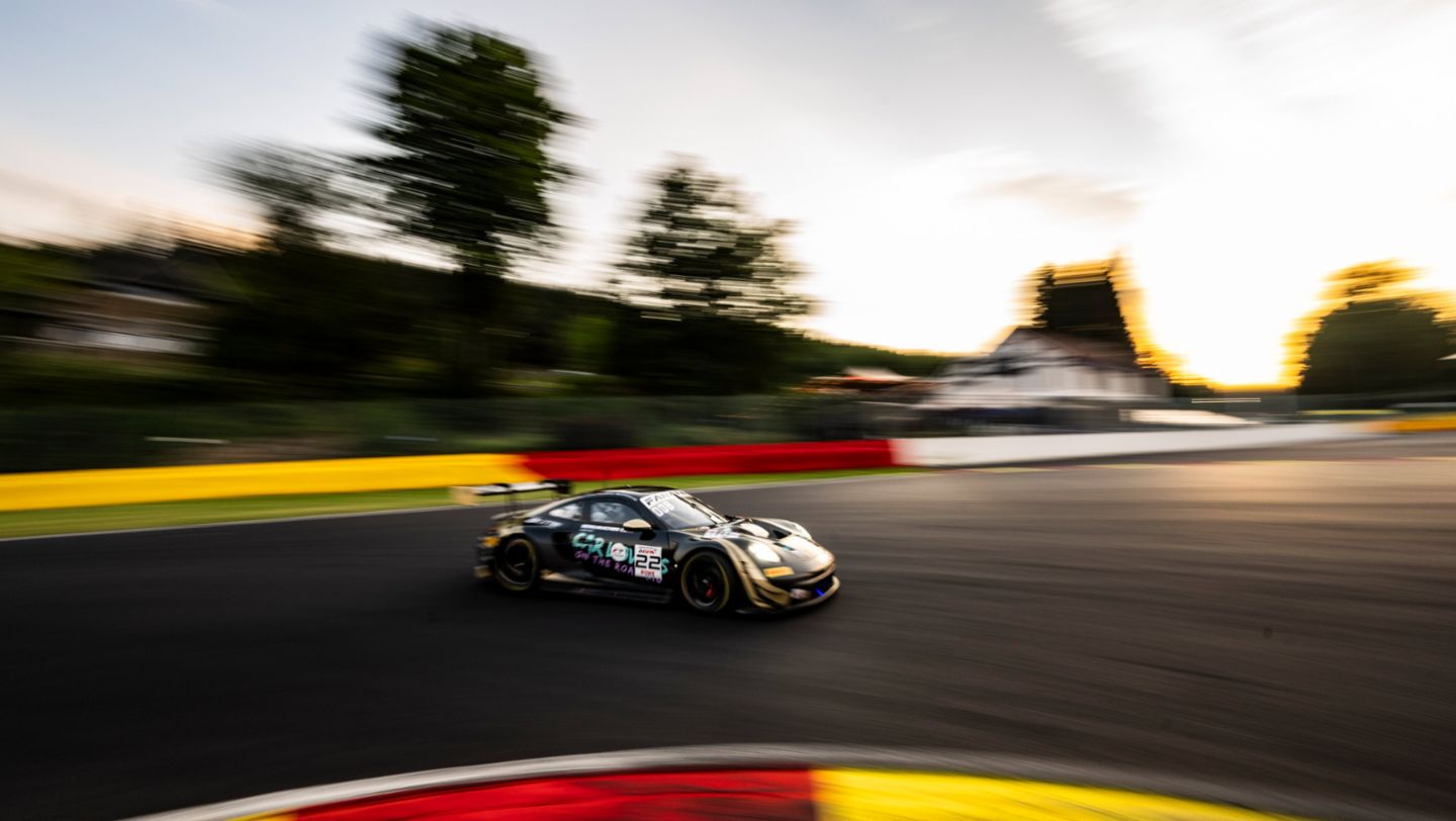 Schumacher CLRT (#22), Dorian Boccolacci (F), Ayhancan Güven (TR), Laurin Heinrich (D), 911 GT3 R, 24 Hours of Spa-Francorchamps, Qualifying, 2024, Porsche AG