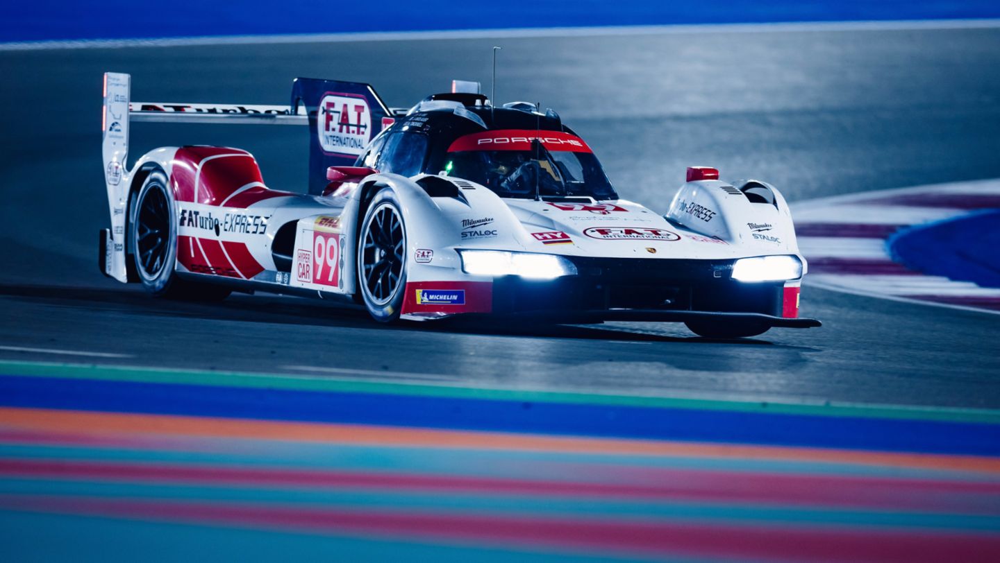 Porsche 963, Proton Competition (nº 99), Harry Tincknell (GB), Neel Jani (SUI), Julien Andlauer (FRA), carrera, 1.812 km de Catar, Campeonato del Mundo de Resistencia FIA (WEC), 2024, Porsche AG