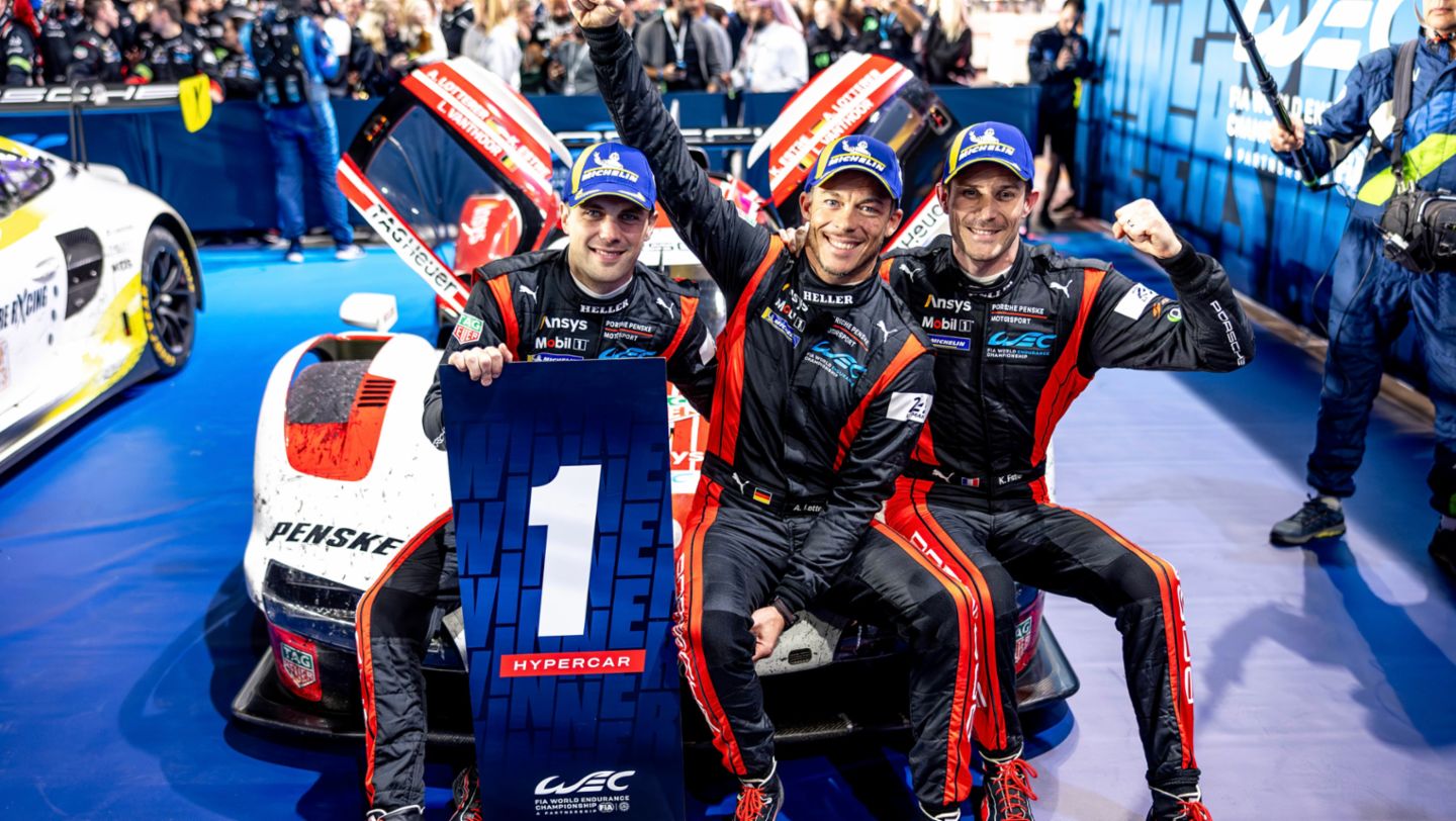 Porsche 963, Porsche Penske Motorsport (nº 6), Laurens Vanthoor (BEL), André Lotterer (ALE), Kévin Estre (FRA), 1.812 km de Catar, Campeonato del Mundo de Resistencia FIA (WEC), 2024, Porsche AG