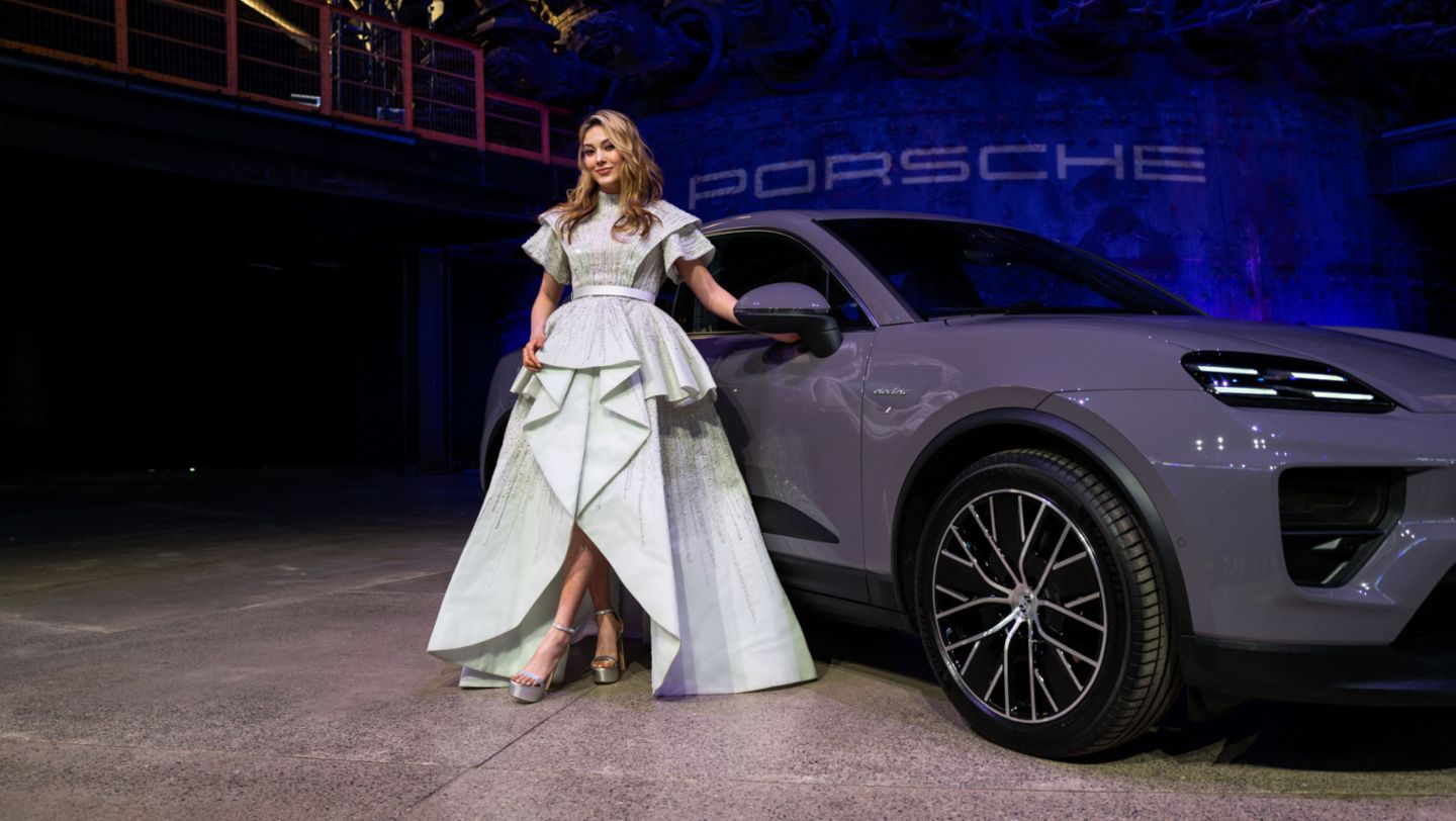 Eileen Gu, Macan Electric, Salón de Pekín, China, 2024, Porsche AG