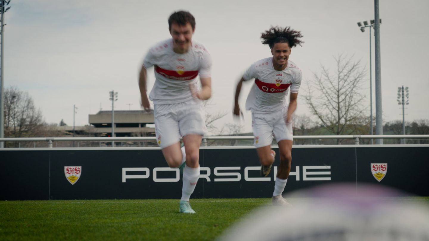 Videodreh beim VfB Stuttgart, Turbo für Talente, 2024, Porsche AG