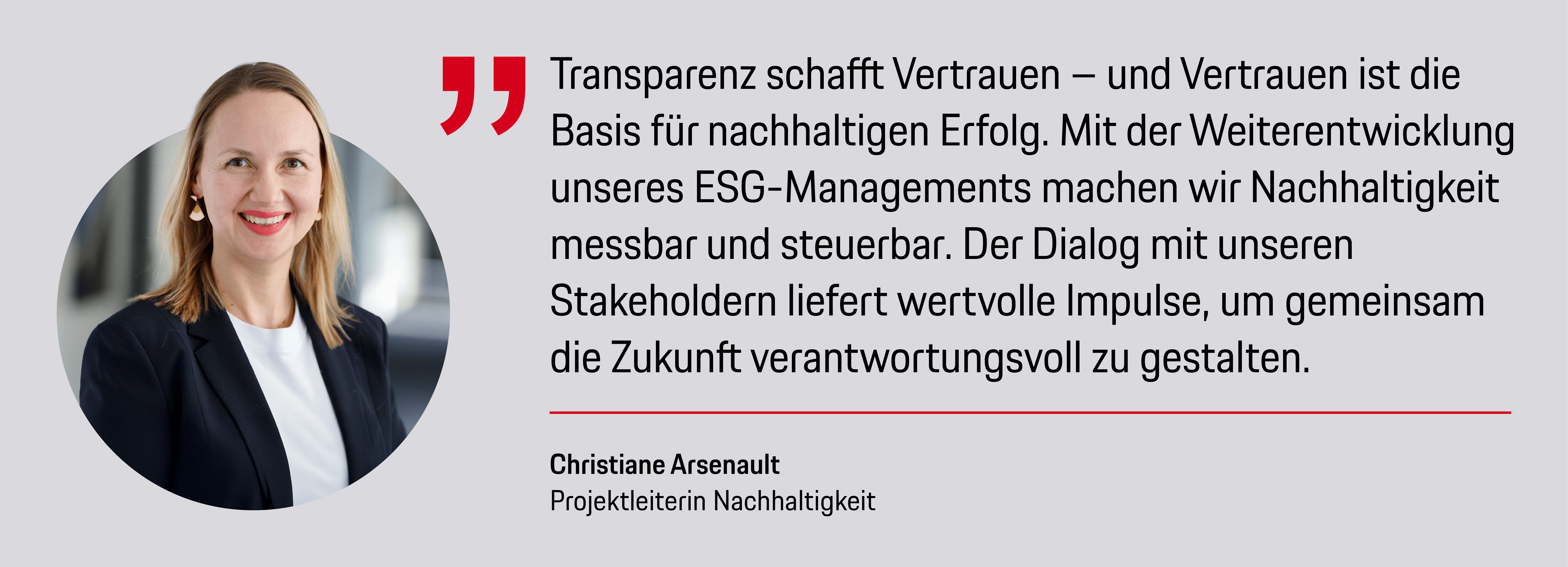 Christiane Arsenault, Projektleiterin Nachhaltigkeit, 2026, Porsche AG